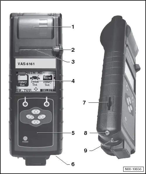 Audi Q5. Battery Tester -VAS6161- Device Description