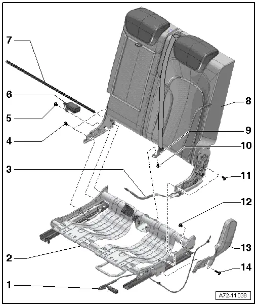 Audi Q5. Overview - Rear Seat Backrest