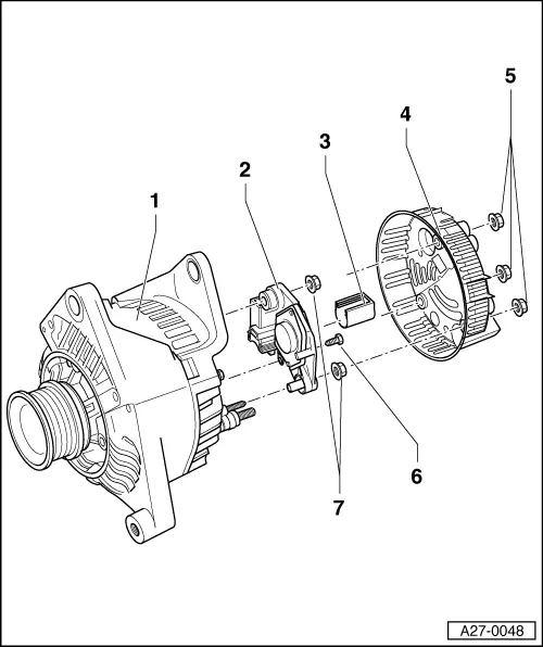 Audi Q5. Overview - Generator, Valeo through MY 2000