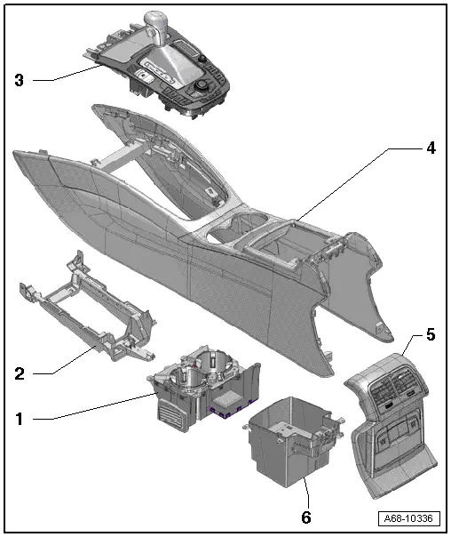 Audi Q5. Center Console, Component Locations Overview