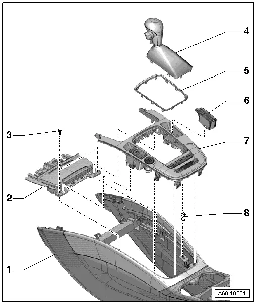 Audi Q5. Overview - Center Console, Center Console Insert