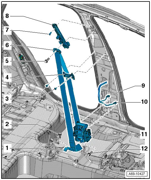 Audi Q5. Overview - Front Three-Point Seat Belt