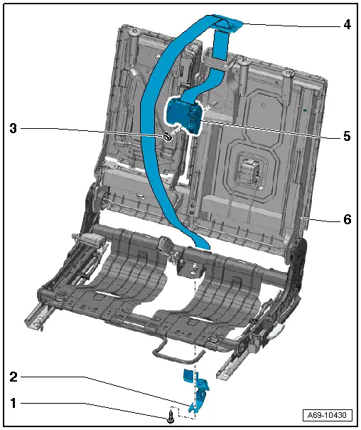 Audi Q5. Overview - Rear Center Three-Point Seat Belt