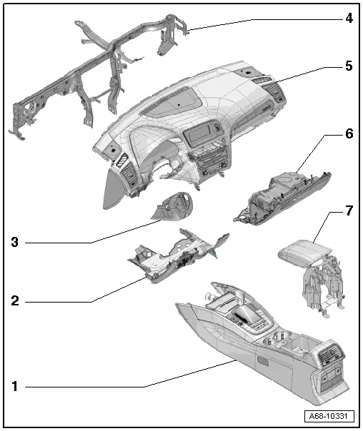 Audi Q5. Component Location Overview - Storage Compartment/Covers