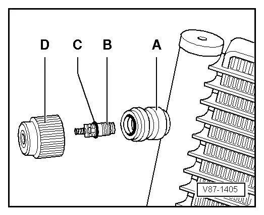 Audi Q5. Connections with Schrader Valve (Needle Valve)