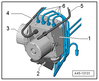 Audi Q5. Overview - Control Module and Hydraulic Unit