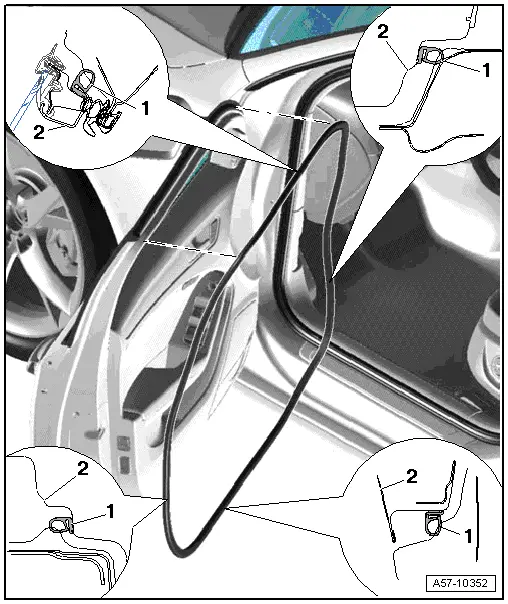 Audi Q5. Outer Door Seal, Removing and Installing