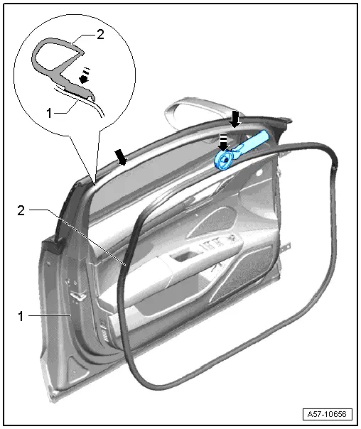 Audi Q5. Outer Door Seal, Pressing On