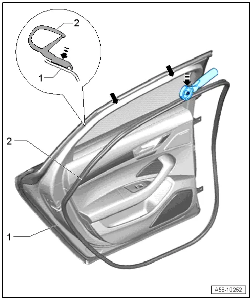 Audi Q5. Outer Door Seal, Installing