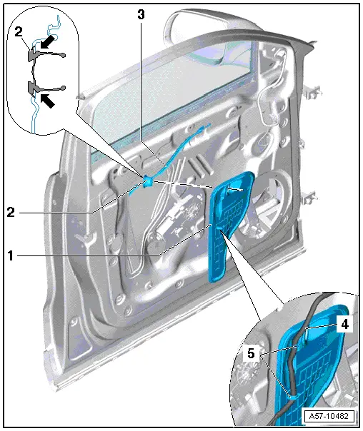 Audi Q5. Door Inner Cover, Removing and Installing