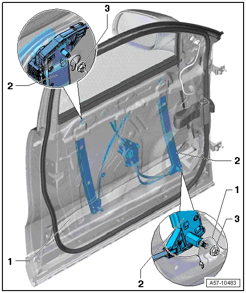 Audi Q5. Window Regulator, Removing and Installing