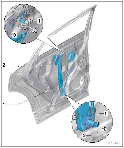 Audi Q5. Window Regulator, Removing and Installing