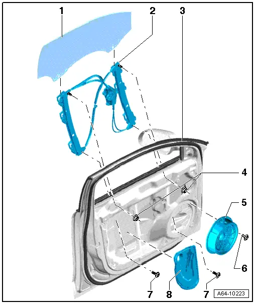 Audi Q5. Overview - Front Door Window