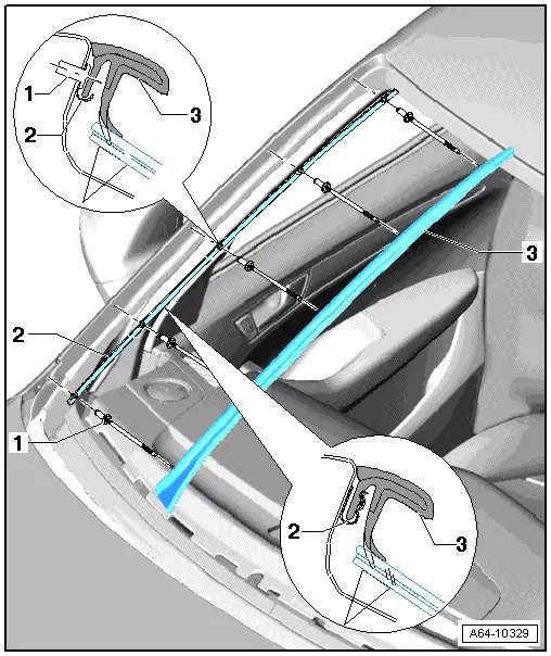 Audi Q5. Drip Rail, Removing and Installing