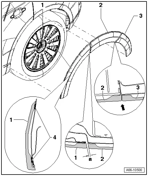 Audi Q5. Rear Wheel Cover, Removing and Installing, Version 1