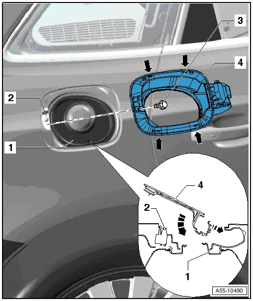 Audi Q5. Fuel Filler Door, Removing