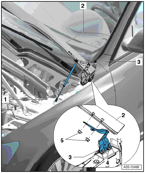 Audi Q5. Hinges, Removing and Installing