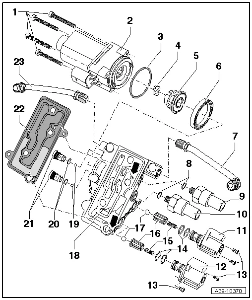 Audi Q5. Hydraulic Control Unit, Disassembling and Assembling, 0BE, 0BF