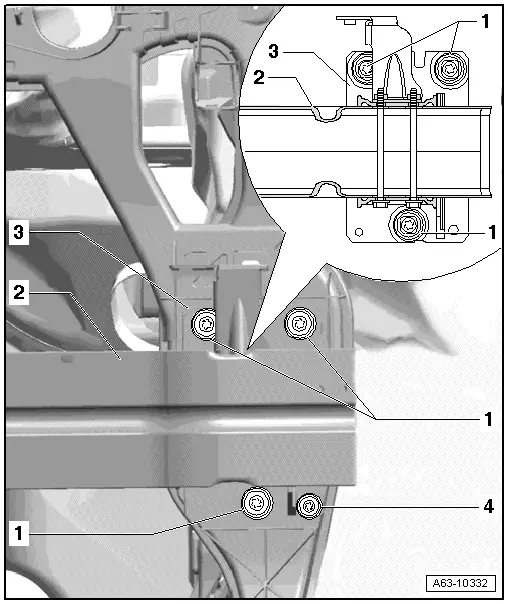 Audi Q5. Impact Member Bracket, Removing and Installing