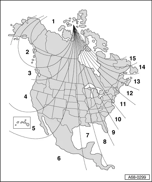 Audi Q5. Zones, Reading in World Maps