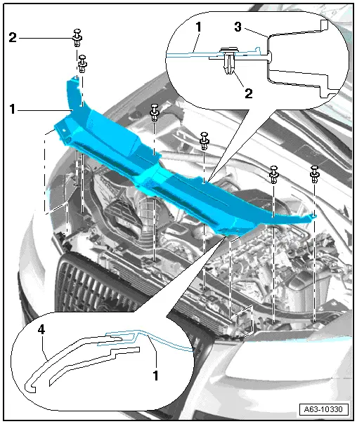 Audi Q5. Lock Carrier Cover, Removing and Installing