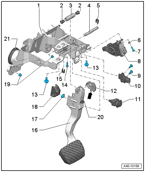 Audi Q5. Overview - Brake Pedal