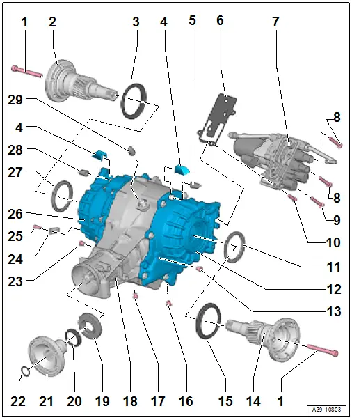 Audi Q5. Overview - Final Drive 0BE, 0BF, Disassembling and Assembling