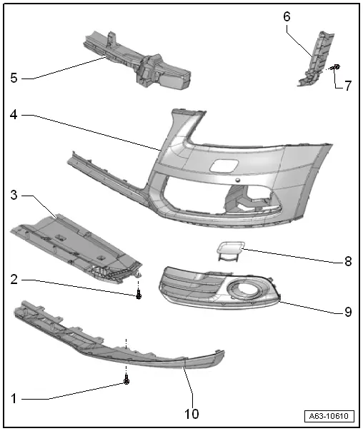 Audi Q5. Overview - Bumper Cover, One-Piece Version, Audi Q5