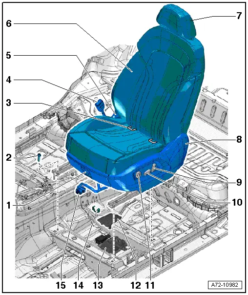 Audi Q5. Front Standard Power Seat, Assembly Overview