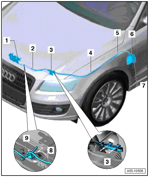 Audi Q5. Release Cable