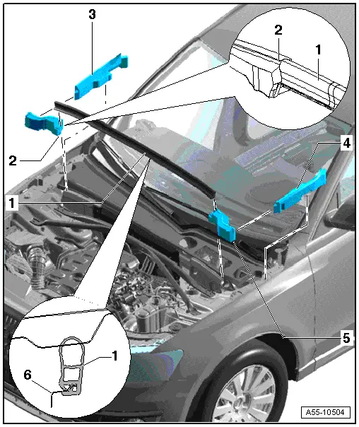 Audi Q5. Overview - Hood Seals