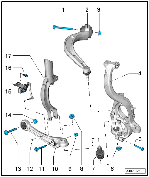 Audi Q5. Overview - Lower Control Arm and Ball Joint