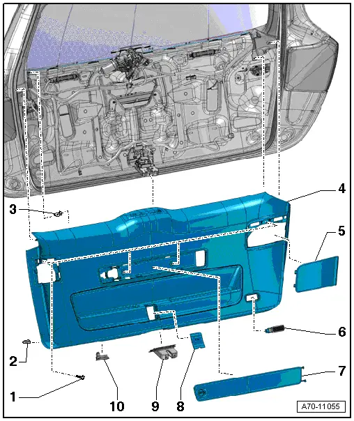 Audi Q5. Overview - Lower Rear Lid Trim Panel