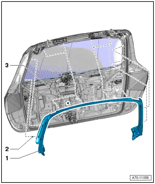 Audi Q5. Overview - Upper Rear Lid Trim Panel