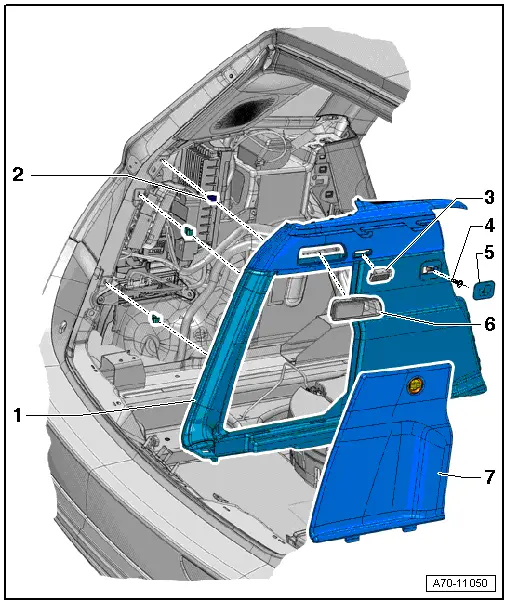 Audi Q5. Overview - Luggage Compartment Side Trim Panel