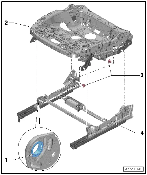 Audi Q5. Overview - Seat Forward/Back Adjustment Motor