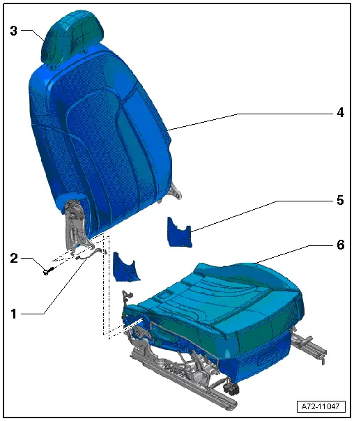 Audi Q5. Overview - Front Backrest, Passenger Folding Seat