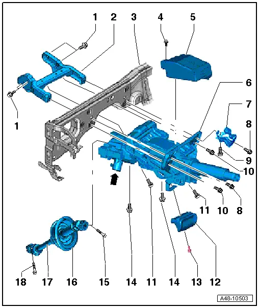 Audi Q5. Overview - Steering Column