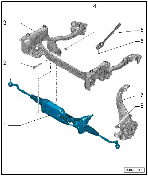 Audi Q5. Overview - Steering Gear, Electromechanical Steering Gear