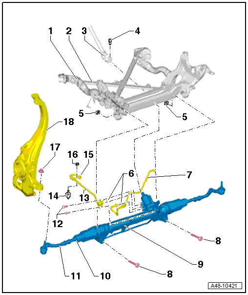 Audi Q5. Overview - Steering Gear, Hydraulic Power Steering Gear