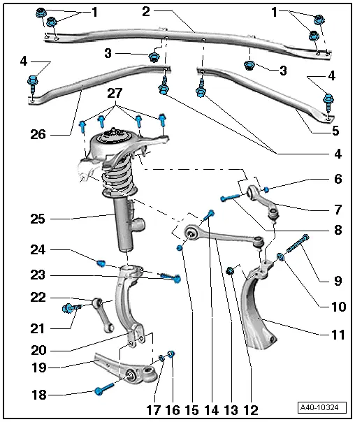 Audi Q5. Overview - Suspension Strut and Upper Control Arm