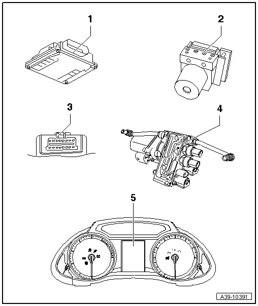 Audi Q5. Component Location Overview - Electrical Components