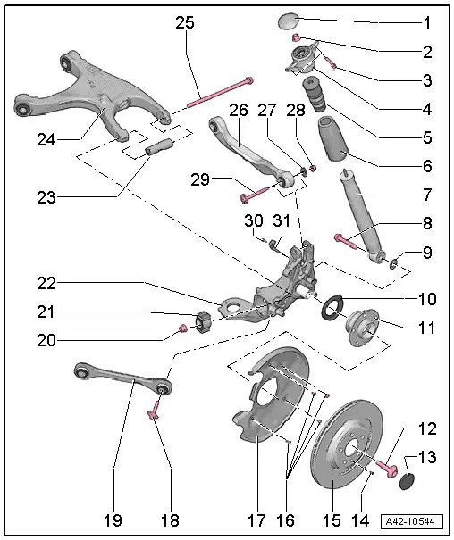 Audi Q5. Overview - Wheel Bearing, Vehicles with FWD