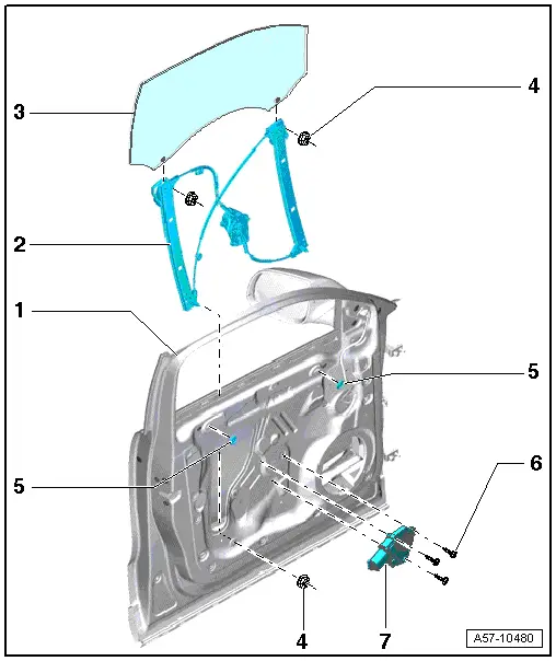 Audi Q5. Overview - Window Regulator