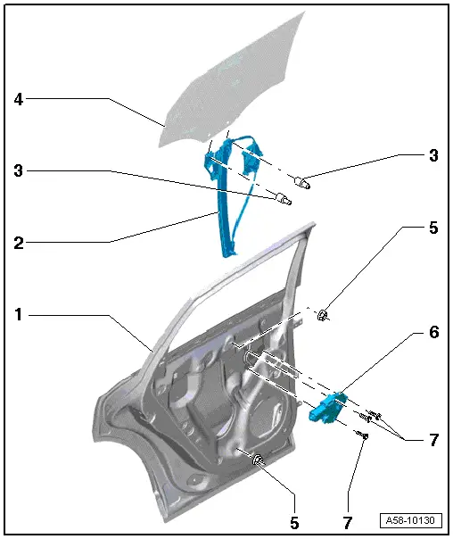 Audi Q5. Overview - Window Regulator