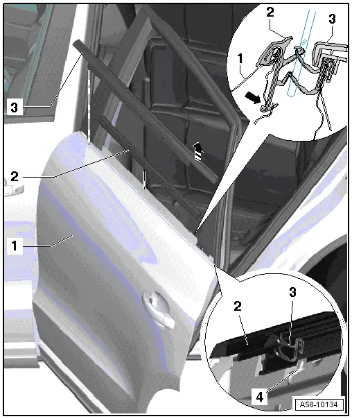 Audi Q5. Window Shaft Strips