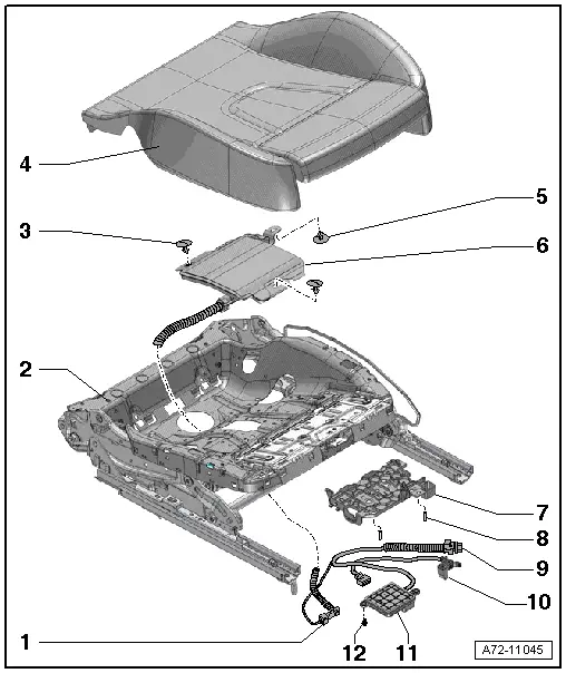 Audi Q5. Component Location Overview - Passenger Occupant Detection System