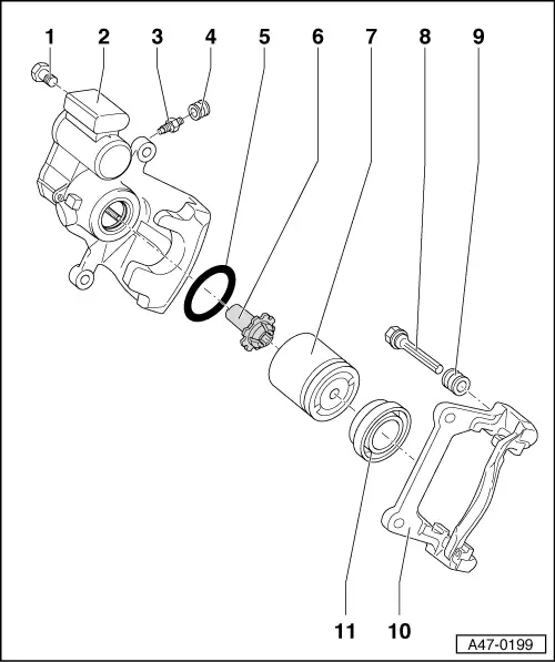 Audi Q5. Overview - Rear Brake Caliper