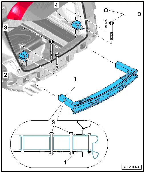 Audi Q5. Impact Member Mount, Removing and Installing