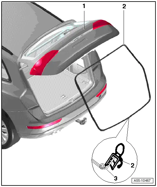 Audi Q5. Rear Lid Seal, Removing and Installing